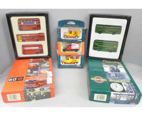 A London Transport Country Buses limited edition bus set 2, another London Transport Museum limited edition bus set with Red 