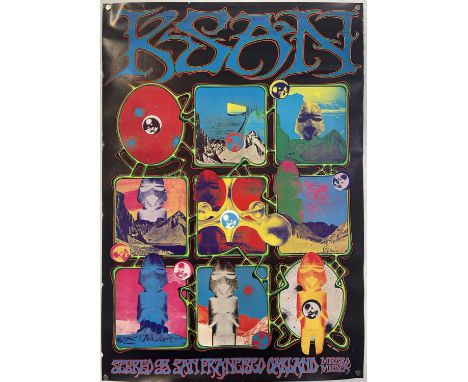 A poster with design by Rick Griffin / Alton Kelley for San Francisco Bay Area station KSAN. Measures 51x74cm. Some wear, dam