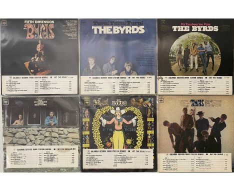 THE BYRDS - RADIO STATION PROMO LP PACK. A superb pack of 8 LPs by The Byrds, all radio station promo pressings. All sleeves 