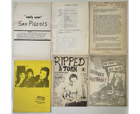 Six original stapled fanzines/booklets c late 1970s/80s to inc: London's Outrage by Jon Savage, Ripped &amp; Torn #9, US tour