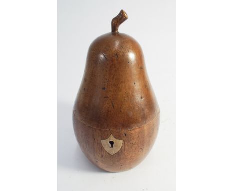 Georgian style treen pear shaped tea caddy 