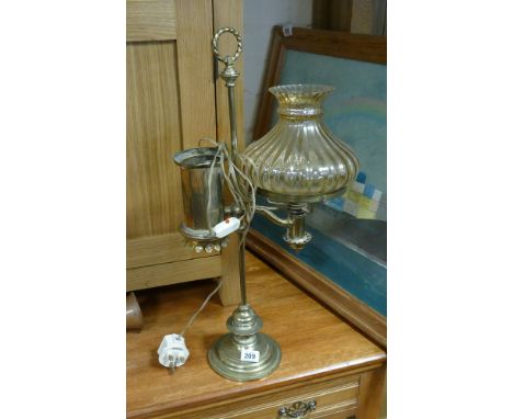 Brass and glass lamp