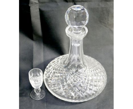 Waterford Crystal Coleen patterned set of 6 liqueur glasses with box and a boxed Waterford Crystal ships decanter 