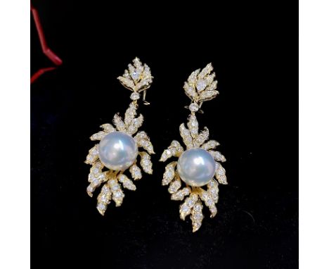 Sterling silver pearl earrings, pearl diameter 11~10MM, perfect round and almost flawlessFreight:1.International Freight: For