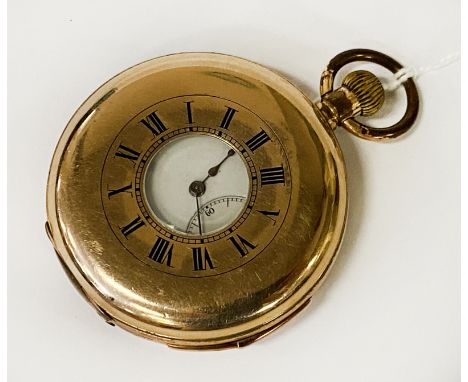 GOLD PLATED HALF HUNTER POCKET WATCH