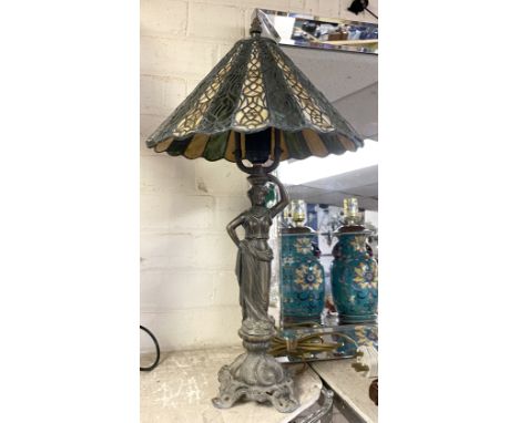TIFFANY STYLE FIGURE LAMP 60CMS (H) INC SHADE