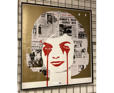 JACKIE KENNEDY PURE EVIL SIGNED LTD EDITION PRINT C1993 FRAMED - 74 X 69 CMS INNER FRAME APPROX