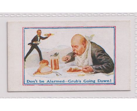 Cigarette card, J.M. Brown, Army Pictures, Cartoons etc, type card, 'Don't be alarmed. Grub's Going Down' (gd) (1)