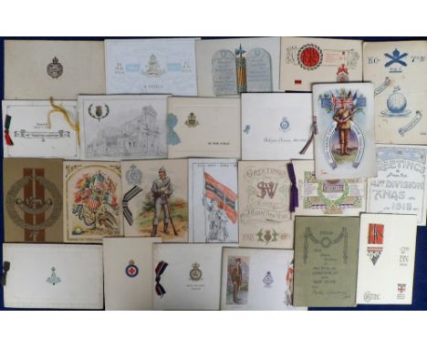 Military, Opening Christmas greeting cards, a collection of 50+ cards, mainly WWI, inc. Imperial Camel Corps Palestine 1918, 