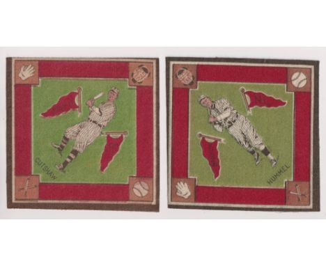 Tobacco blankets, USA, ATC, Baseball Players, 135mm x 135mm, Brooklyn, 4 blankets, Cutshaw, Hummel, Rucker &amp; Wheat (gd) (