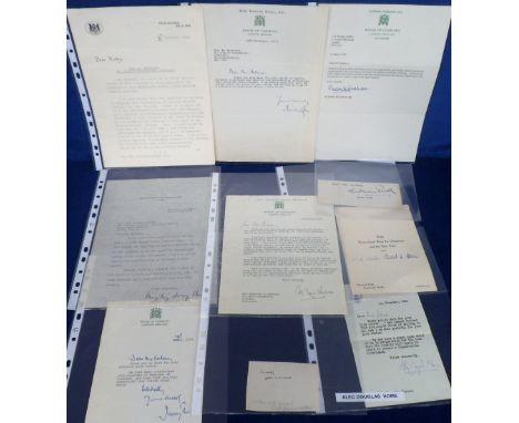 Autographs, a collection of 10 mainly signed letters from prominent politicians inc. Alec Douglas-Home, Jeremy Thorpe, Lord H