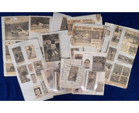 Football autographs etc, Manchester City 1940's, a selection of cuttings several relating to Frank Swift inc. one page neatly