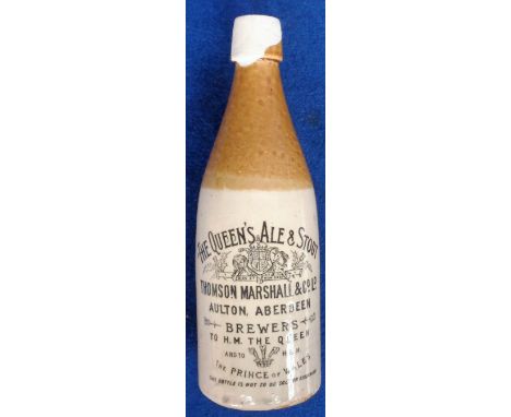 Breweriana, Stoneware Bottle, scarce advertising bottle 'The Queen's Ale &amp; Stout' from Aberdeen brewers Thomson Marshall 