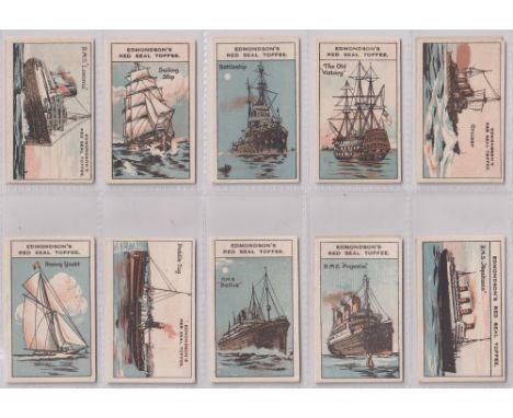 Trade cards, Edmondson's, British Ships (set, 20 cards, vg, plus 1 duplicate) plus 14 other cards, Throwing Shadows on the Wa