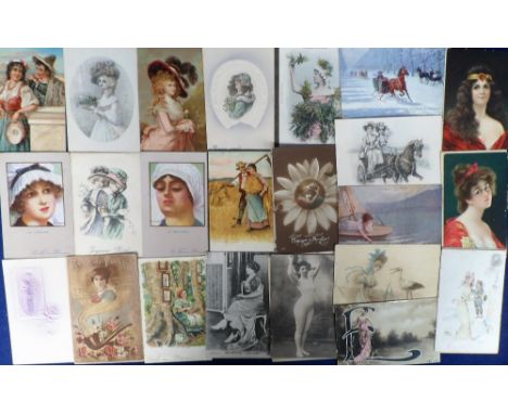 Postcards, a mixed selection of approx. 300 glamour related cards inc. large letters, comic, roller skates, winter sports, co