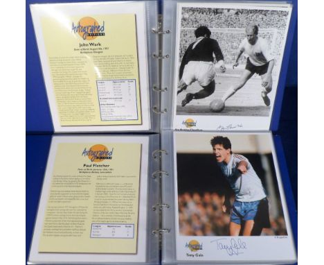 Football autographs, 'Autographed Editions', a collection of 90 colour &amp; b/w images of iconic Footballers all with career