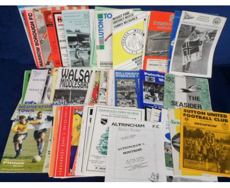 Football programmes, a collection of approx. 280 Friendlies, Testimonials, Minor Cup Matches etc, 1960's onwards, wide range 