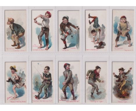 Cigarette cards, USA, Duke's, The Terrors of America &amp; Their Doings (set, 50 cards) (22 with light toning to backs, gen g