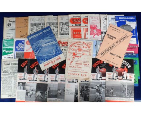 Football programmes, a collection of approx. 35 mostly 1950's programmes, inc. Bournemouth Res v Swindon Res 49/50, Headingto