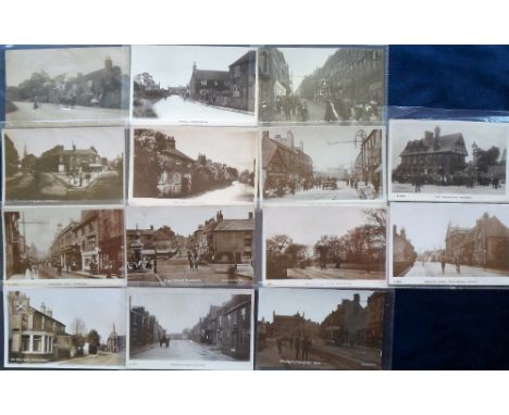 Postcards, Notts, an RP mix of 14 cards of Nottinghamshire inc. Nottingham Rd Burton Joyce, Woodhouse Rd Norwell, Victoria Sq