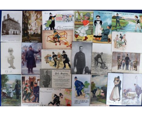 Postcards, a mixed selection of approx. 50 Police and Fire Brigade cards inc. Lewisham Fire Station (RP), Fire Engine (Ibbets