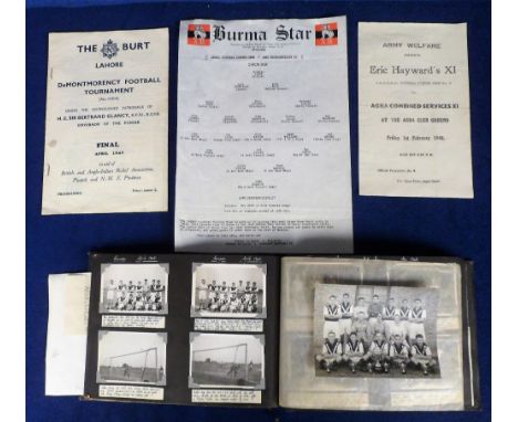 Football memorabilia, Doug Flack, Fulham, a photograph album containing approx. 140 b/w photos taken during military service 