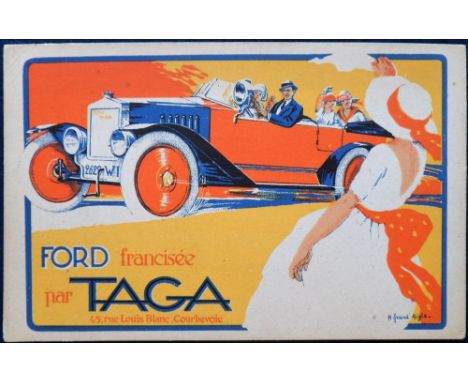 Postcard, Advertising, Ford Taga, French art deco style by Aigle (gd) (1) 