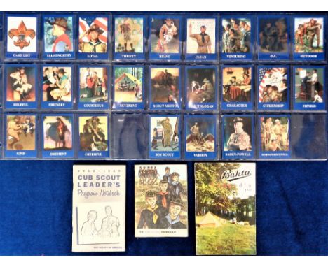 Scouting, a collection of Boy Scout and Boys Own Paper related items to comprise a set of 1957 Castell Bros. Scouting card ga