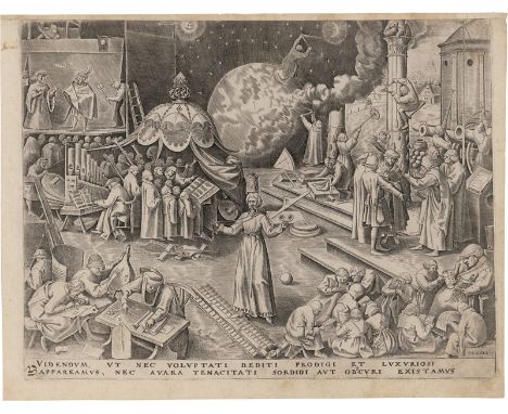 Bruegel d. Ä., Pieter - nach -- nach. Temperantia. Kupferstich von Philips Galle. 22,4 x 29,2 cm. (1559). Hollstein 138, Bast