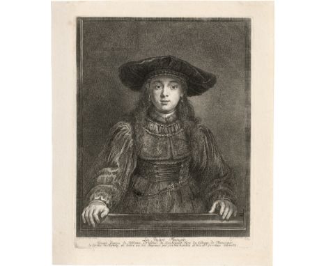 Schmidt, Georg Friedrich -- Die Judenbraut. Radierung nach Rembrandt. 23,5 x 18,3 cm. 1769. Wessely 189 IV (von V).Ganz ausge