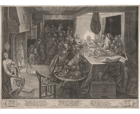 Galle, Philips -- Der Tod der Jungfrau. Kupferstich nach Pieter Bruegel. 30,6 x 41,8 cm. 1574. Hollstein 155, Sellink/Leesber