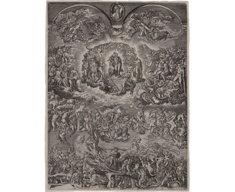 Wierix, Johannes -- Das Jüngste Gericht. Kupferstich nach Michelangelo. 31 x 22,5 cm. Hollstein 394 V, A. Alberti (La fortuna