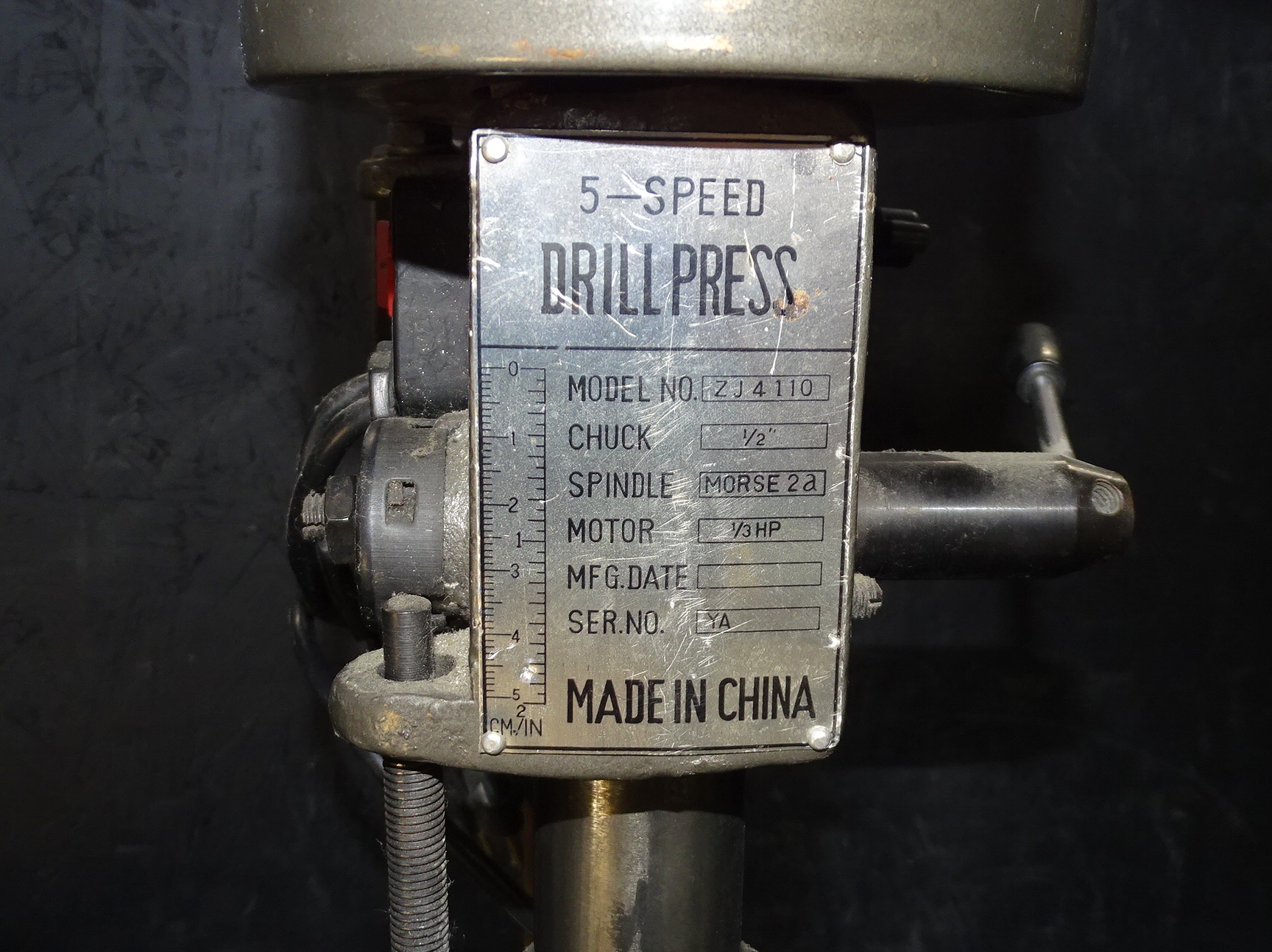 Model ZJ4110, 1/3HP Bench Type Drill Press [Located at Livonia, MI
