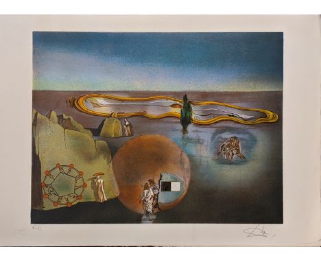 Salvador Dali (Spanish, 1904-1989), In Search of the Fourth Dimension, lithograph on paper, signed in pencil lower right, E.A