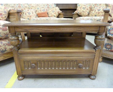 Darkwood Ercol TV cabinet with drop back 