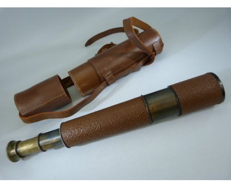 A three-draw military telescope marked 'Tele. SCT. Regts mk2 HCR &amp; Son Ltd', with broad arrow and no.20674, presented in 