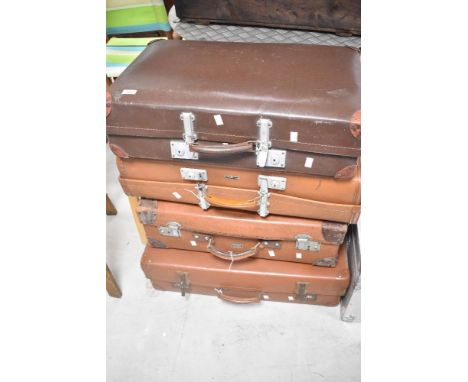 A selection of vintage suitcases