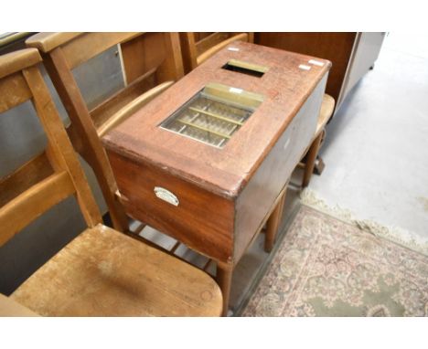 A vintage wooden shop cash till, labelled for Gledhills, approx. 54 x 29 x 24cm
