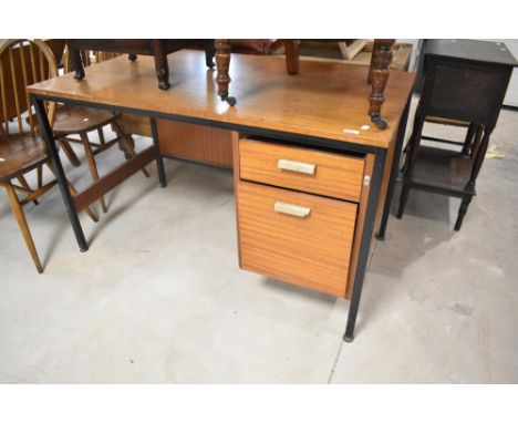 A vintage sapele desk , width approx. 120cm