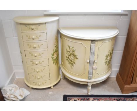 Two vintage painted bedroom units
