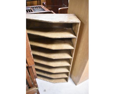 A vintage chipboard pigeon hole style divider, width approx. 92cm
