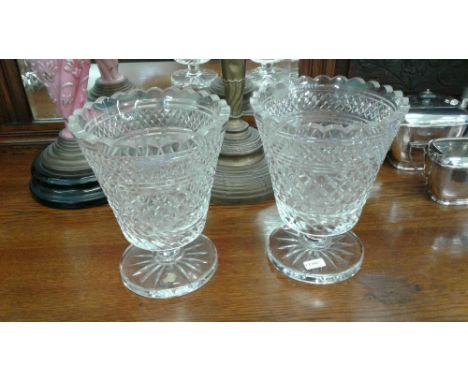 of conical form with scalloped rims, ring, hob nail, diamond and star cutting