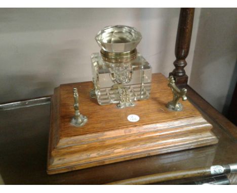 with square cut glass inkwell