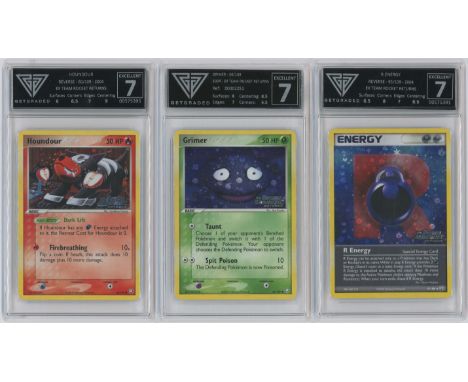 This lot includes five cards graded by the UK grading company Get Graded, all cards are reverse holos from the EX Team Rocket