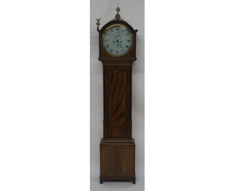 A 19TH CENTURY DRUMHEAD LONGCASE CLOCK the circular enamelled dial, inscribed Nimmo and Son, Kirkcaldy, with subsidiary dials