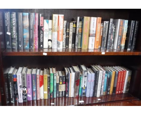 A COLLECTION OF MODERN SCIENCE FICTION AND OTHER BOOKS, many First Editions (2 shelves)