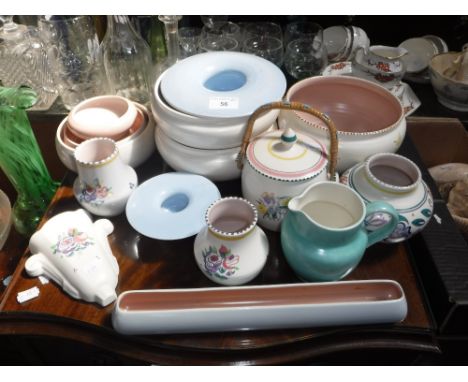 A COLLECTION OF POOLE POTTERY, to include a wall pocket
