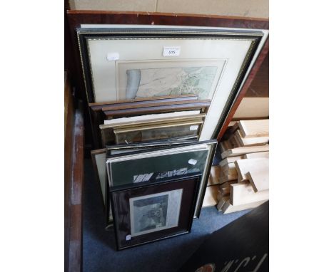 AN ANTIQUARIAN PLAN OF POOLE, various Poole related pictures and prints and others including a print of Red Setters by Henry 