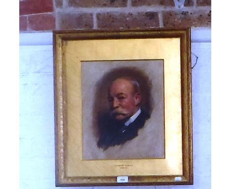 AN OIL ON CANVAS-BOARD PORTRAIT OF A MAN with moustache, monogrammed L G, the frame inscribed 'Stewart H Auld 1909-10'