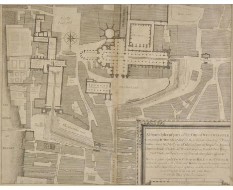 London. A Groundplot of part of the Citty of Westminster containing Westminster-Abby (or the Collegiate Church of St. Peter) 